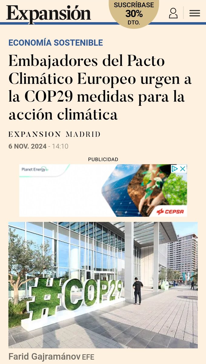Nuestros Embajadores #EUClimatePact <a href="/EUClimateAction/">EU Climate Action</a> realizaron un evento sobre #COP29

Este encuentro, enfatiza la urgencia de financiamiento inclusivo y medidas inmediatas, que no se quede en palabras

Lee sobre este evento en <a href="/expansioncom/">expansioncom</a>

expansion.com/economia-soste…
  #COP29