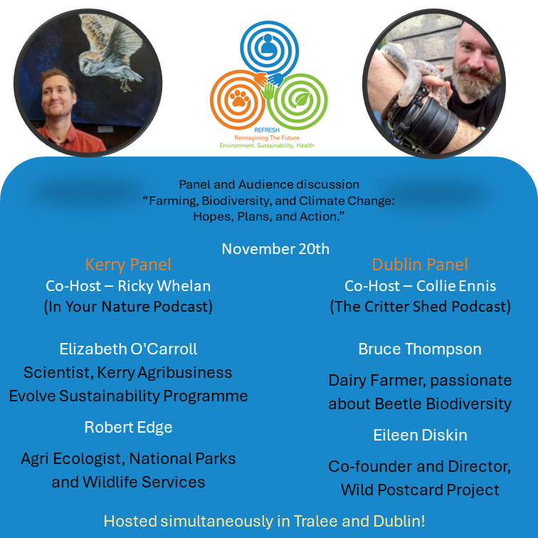 Join us for our capstone event on November 20th!
Happening simultaneously in Tralee and Dublin, linked by the wonders of technology.
Tickets are free, bus spaces are limited
refreshscience.squarespace.com/events/panel-d…