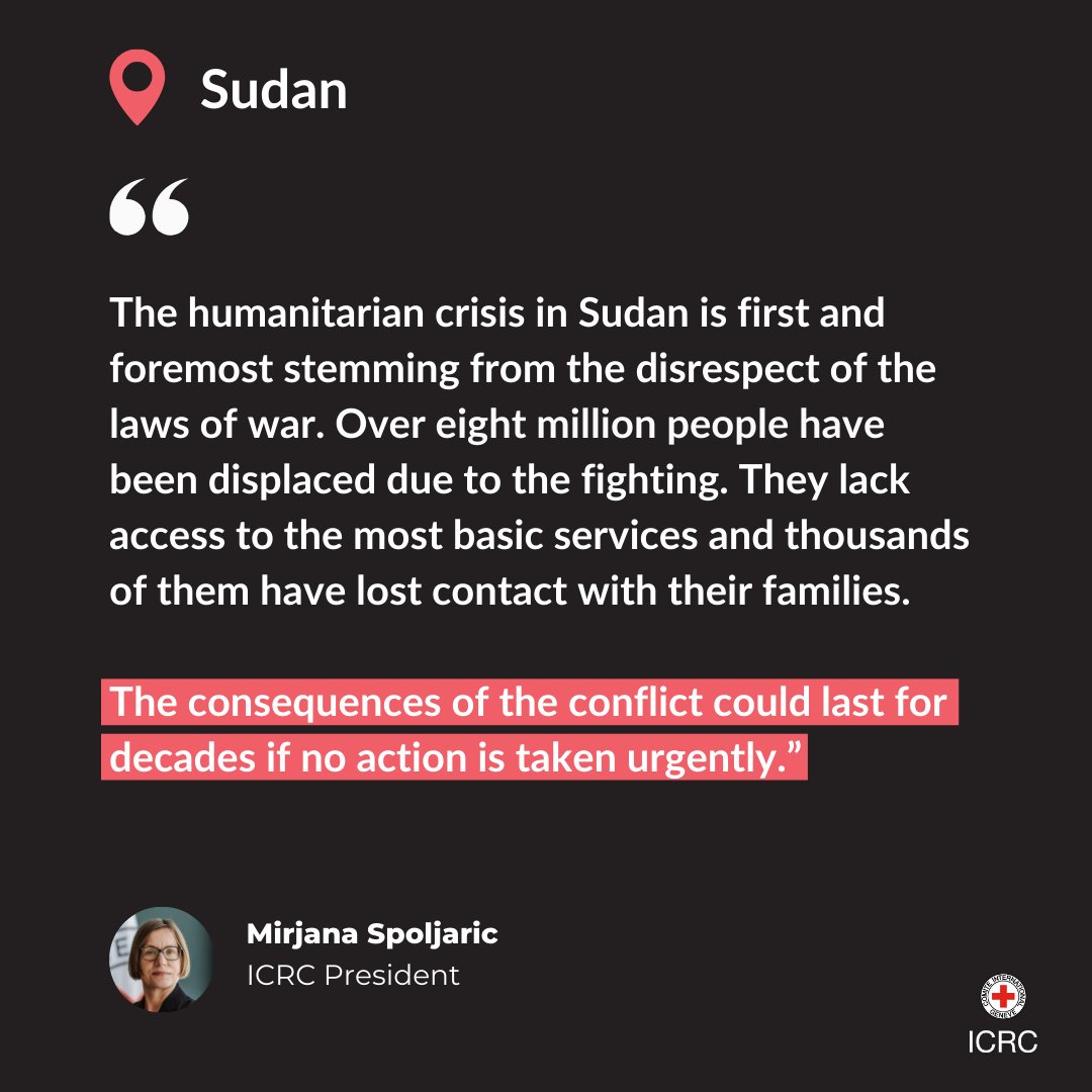 📍 Sudan | Many communities bearing the brunt of the conflict do not receive the help they need.

Our President concluded today a visit to Sudan that focused on advancing efforts to address the critical situation faced by millions of Sudanese.

Read more: ms.spr.ly/6019WkNVS