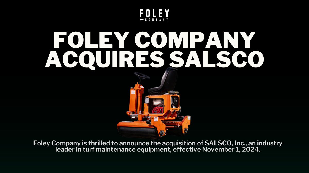 Foley Company is thrilled to announce the acquisition of Salsco, Inc.!

bit.ly/4fc2qGn