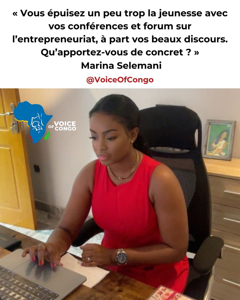 VoiceOfCongo's tweet photo. Que pensez vous de l’avis de la Dame Selemani (@SelemaniMarina)

“Vous épuisez un peu trop la jeunesse avec vos conférences et forum sur l’entrepreneuriat, à part vos beaux discours. Qu’apportez-vous de concret ? ! Quel problème avez-vous déjà résolu ? Quelle est réellement votre parcours, cher paneliste ? Les histoires de vos vies sont très différentes de la réalité. Organiser des conférences sur la gestion des impôts, des taxes, l’intelligence financière ! Arrête vos vantardis et le discours : moi j’étais, moi je fus, cela n’aide pas les jeunes. En gros, pour moi, il y a beaucoup de vendeurs de rêve et d’illusion. 

C’est juste mon avis.”

Dame S