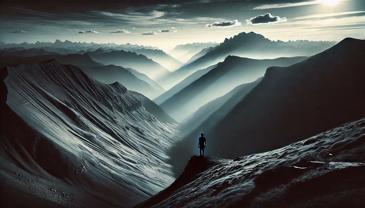 mlone's tweet photo. À certaines hauteurs, le paysage devient si vaste qu’on en oublie parfois ce qui se niche dans les ombres du relief. Parfois, il faut redescendre pour mieux voir ce qu'on est vraiment. https://t.co/nBrHqYIe2h