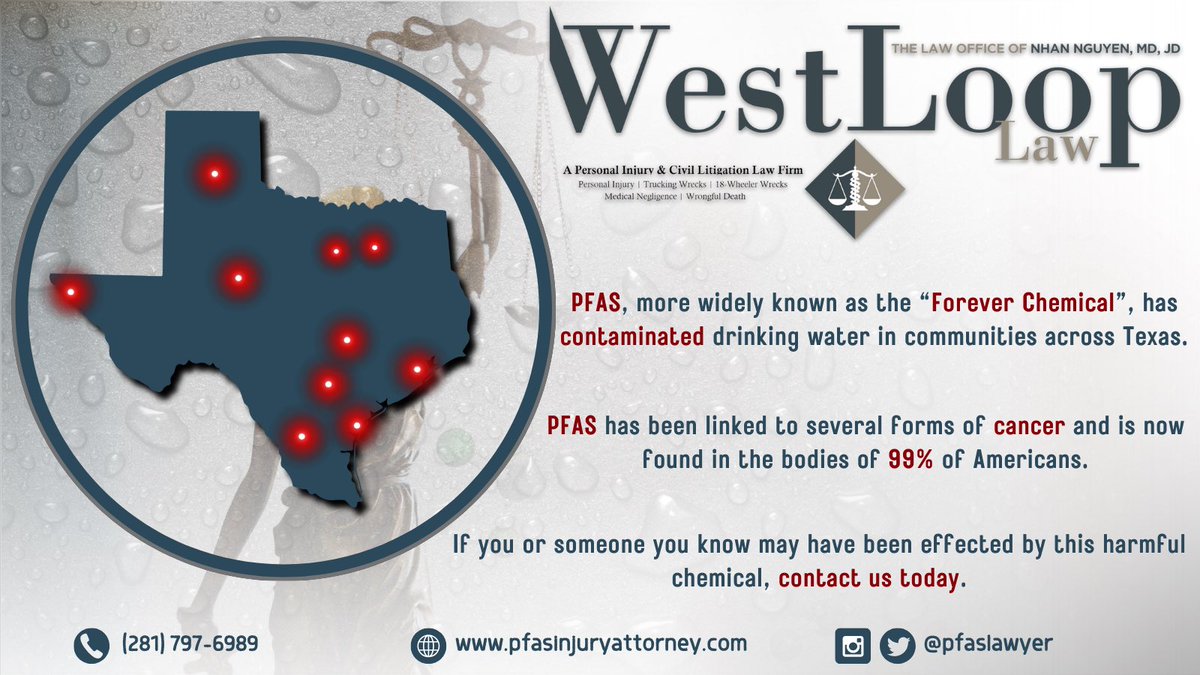 Jalen Garner (@jalen_garner) on Twitter photo #PFAS "Forever Chemicals" in your water can lead to #cancer. If you suspect this is the cause of your illness, <a href="/pfaslawyer/">Pfas Injury Attorney - Lawyer & Trained Doctor</a> is here to help.
pfasinjuryattorney.com
(281) 797-6989 #PFAS "Forever Chemicals" in your water can lead to #cancer. If you suspect this is the cause of your illness, <a href="/pfaslawyer/">Pfas Injury Attorney - Lawyer & Trained Doctor</a> is here to help.
pfasinjuryattorney.com
(281) 797-6989