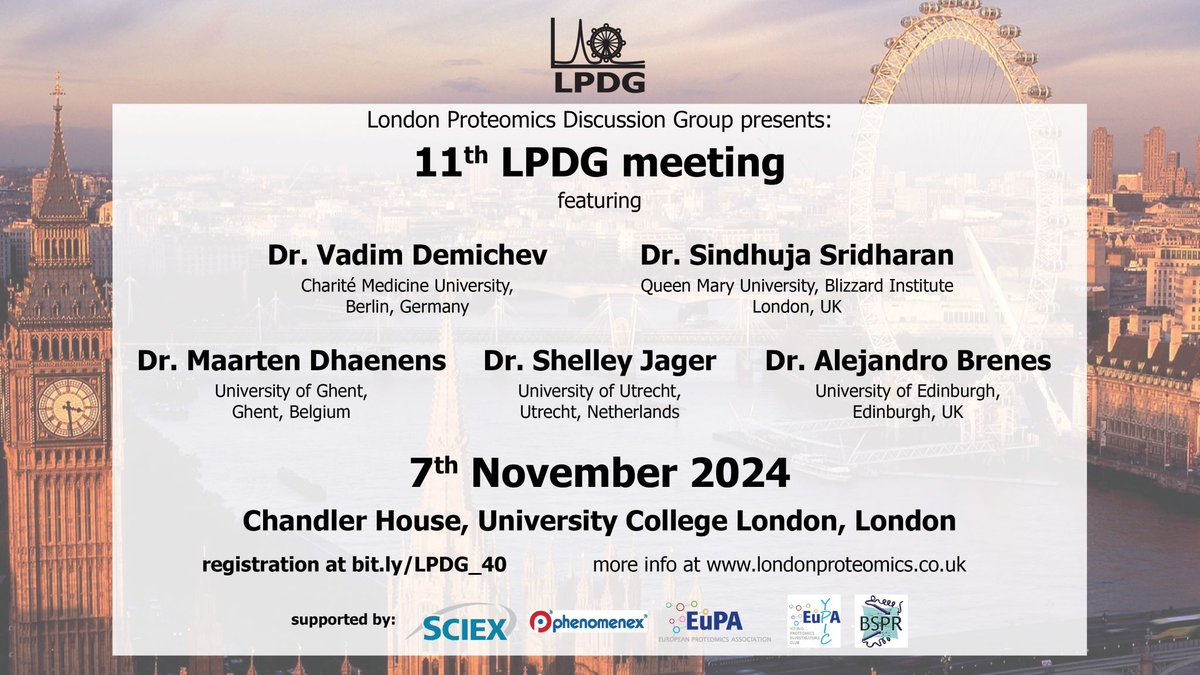 Alejandro Brenes (@aj_brenes) on Twitter photo last <a href="/LPDGproteomics/">London Proteomics Discussion Group (LPDG)</a> meeting this year tomorrow and it should be a good fun one! I'll talk about single cell proteomics of human neutrophils, but the other speakers have cracking talks too. Come join!
Registration: lnkd.in/dV87nhF4 last <a href="/LPDGproteomics/">London Proteomics Discussion Group (LPDG)</a> meeting this year tomorrow and it should be a good fun one! I'll talk about single cell proteomics of human neutrophils, but the other speakers have cracking talks too. Come join!
Registration: lnkd.in/dV87nhF4