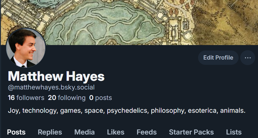 If we interact at all here, please follow me on the other app so that I can follow you back.