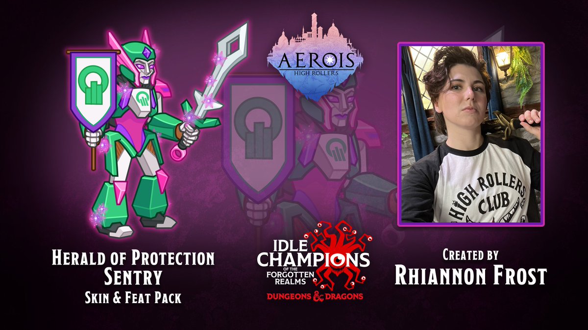 Check out Sentry rocking her new skin for <a href="/idlechampions/">Idle Champions</a> 
The Herald of Protection is here to join your party &amp; one-two-smackeroo her way through waves of enemies!
Why not watch your favourite Saturday morning cartoon while you play? :D
🔗store.steampowered.com/app/627690/Idl… #AD