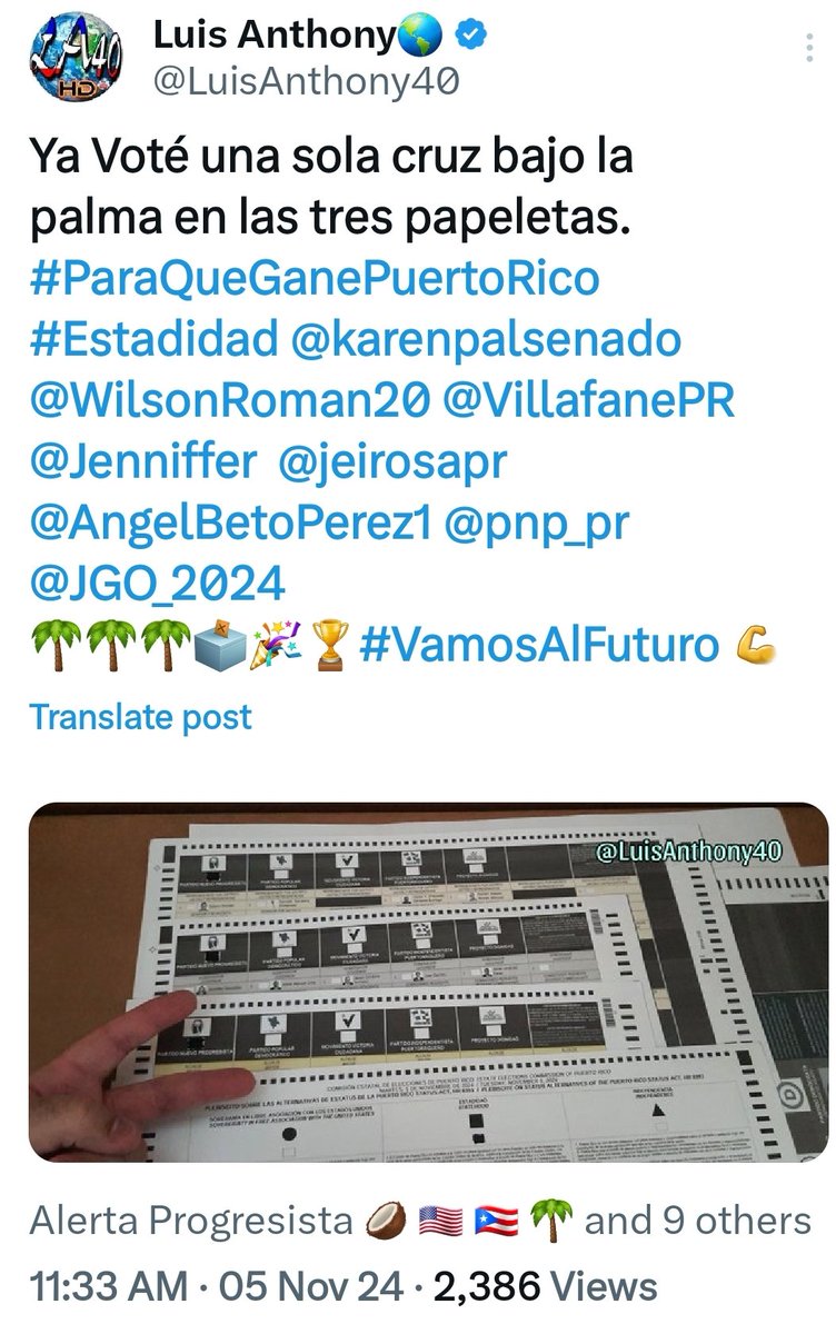 LuisAnthony40's tweet photo. Gobernadora Jenniffer González Colón, Reciba mis más sinceras felicitaciones por este logro HISTÓRICO, al convertirse en la primera mujer gobernadora electa de Puerto Rico por el Partido Nuevo Progresista @pnp_pr. 

Su triunfo es un reflejo de la determinación, liderazgo y dedicación que ha demostrado a lo largo de su carrera. Hoy, no solo marca un hito en la política de Puerto Rico, sino también en el camino hacia una representación inclusiva y equitativa para todas y todos los puertorriqueños.

Confío en que, bajo su liderazgo, Puerto Rico avanzará con firmeza hacia un futuro lleno de oportunidades, PROGRESO Y UNIDAD. 

@Jenniffer Su ejemplo inspira a muchas personas, y envía un mensaje poderoso sobre la capacidad y el potencial de las mujeres en posiciones de liderazgo.

Le deseo éxito en cada decisión y paso que tome para el bienestar y desarrollo de nuestra isla, cuentas conmigo un 200%. ¡Enhorabuena y adelante con fuerza en esta nueva etapa! Dios te bendiga!
#PuertoRicoGanó #Estadidad 
#UnidadPorPuertoRico 🤝🌴🌟