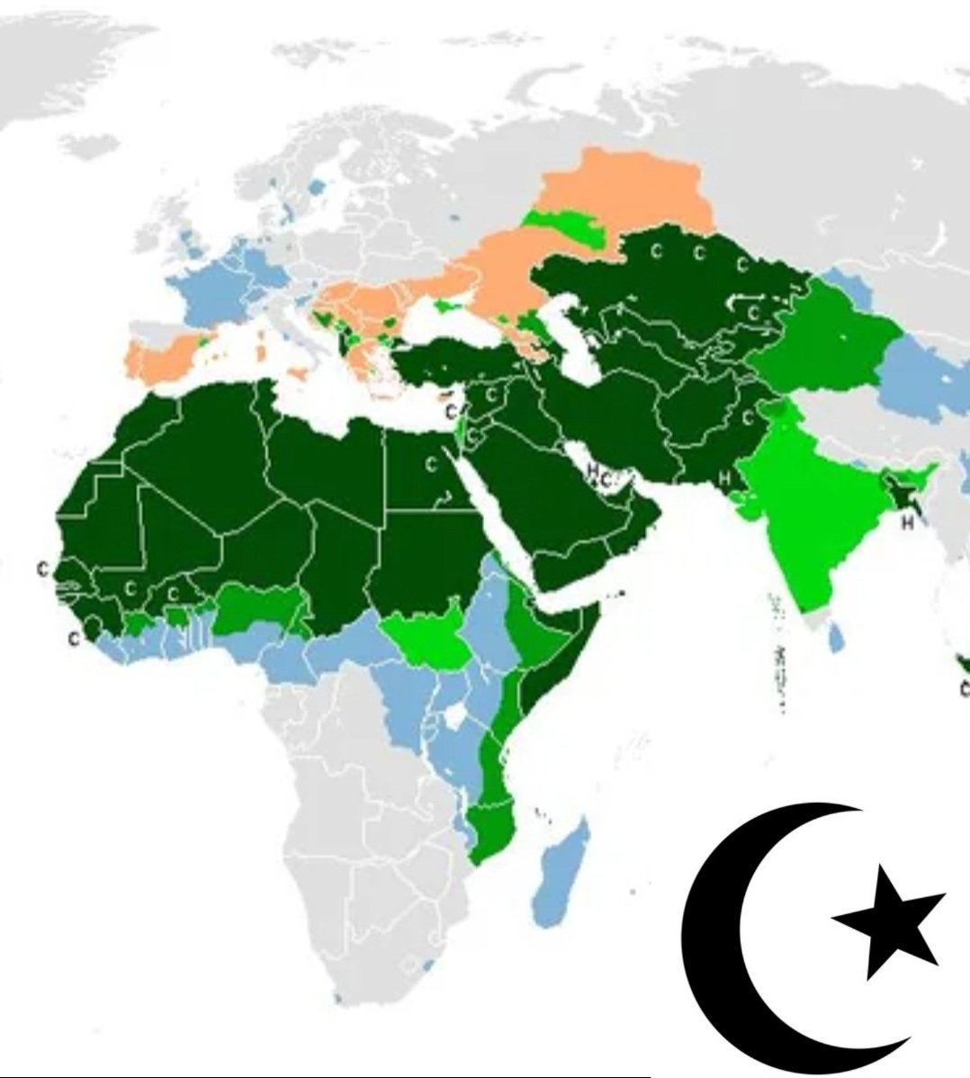 unFrenchie17's tweet photo. En bleu, les pays où les Musulmans représentent de plus en plus une partie importante de la population.
Honoré de voir l'Europe occidentale, et notamment la France, devenir une terre amenée à devenir musulmane d'ici quelques décennies.
Dar al-harb >> dar al-islam ☪️💪 https://t.co/dbU4r76T9F