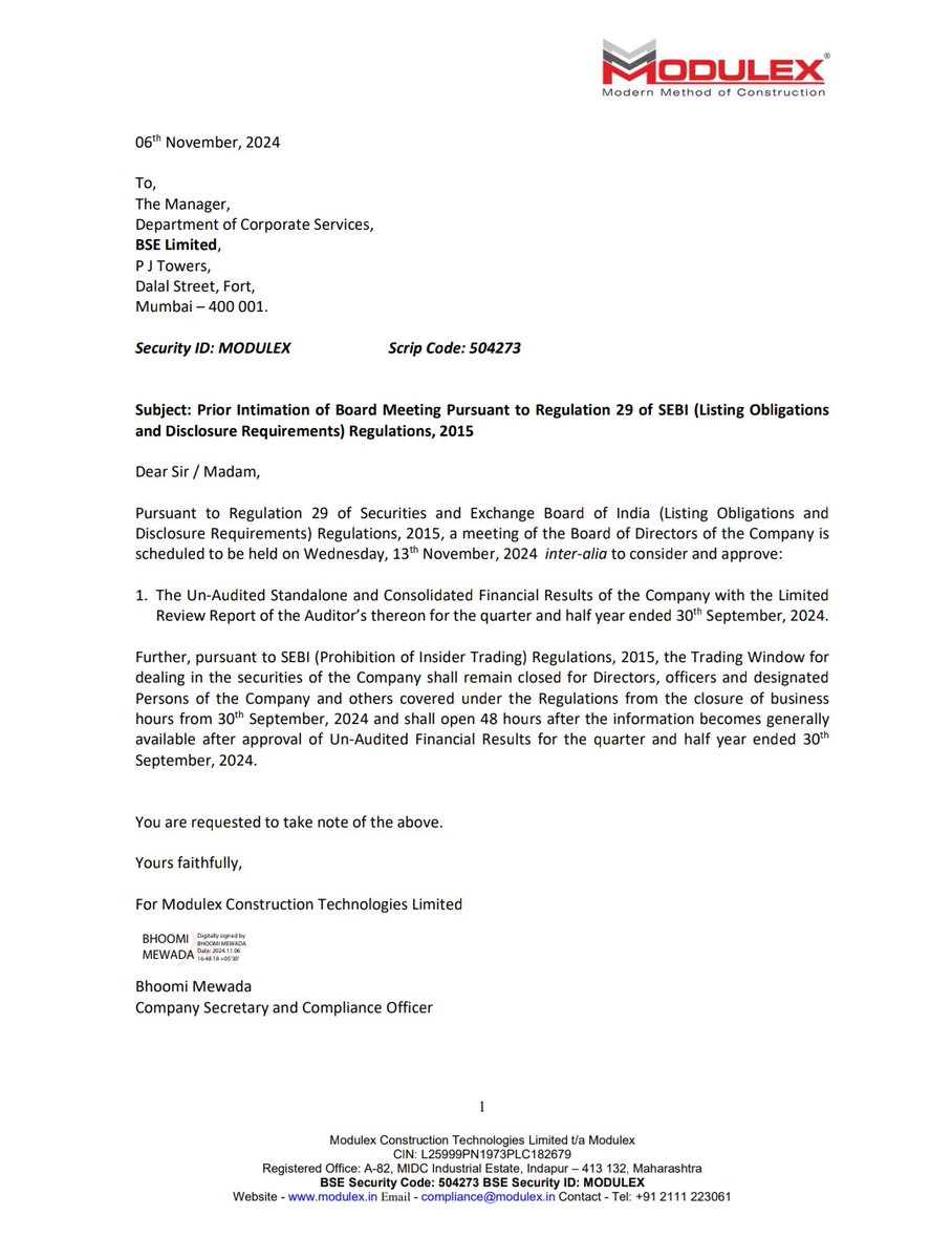 PassiveIncomeFS's tweet image. #Modulex quarterly results on 13th November. Hope to see some good news.