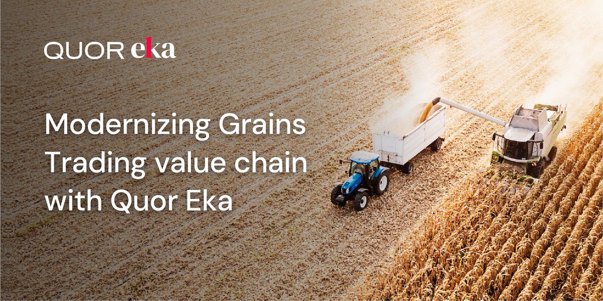 Eka Software Solutions (@ekasoftware) on Twitter photo Navigate the volatility of global grain trade with our cloud-based CTRM solution! Modernize workflows from farm to fork, optimize operations, automate processes, increase profits, and reduce risk.
Download our brochure to learn more: eka1.com/brochures/mode…
#grains #ctrm Navigate the volatility of global grain trade with our cloud-based CTRM solution! Modernize workflows from farm to fork, optimize operations, automate processes, increase profits, and reduce risk.
Download our brochure to learn more: eka1.com/brochures/mode…
#grains #ctrm