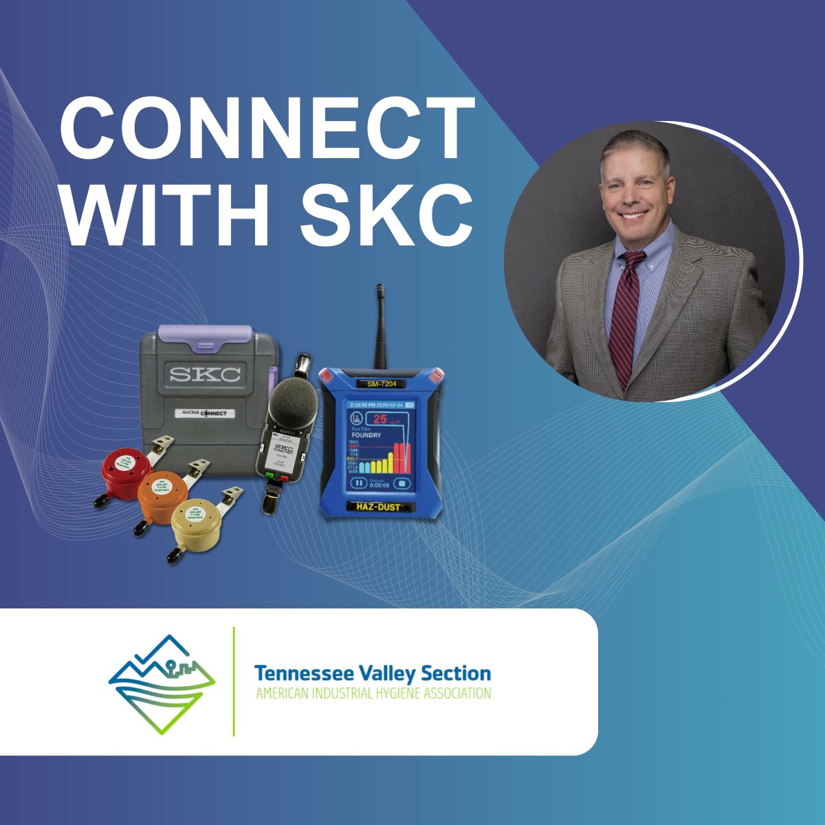 Join SKC at the TVS-AIHA 2024 Fall Conference today and tomorrow! Connect with David Fogarty to explore SKC's latest sampling solutions for air, noise, and surface/dermal exposures. Ask for a demo of our AirChek TOUCH Series sampling pumps, NoiseCHEK personal dosimeter, and more!