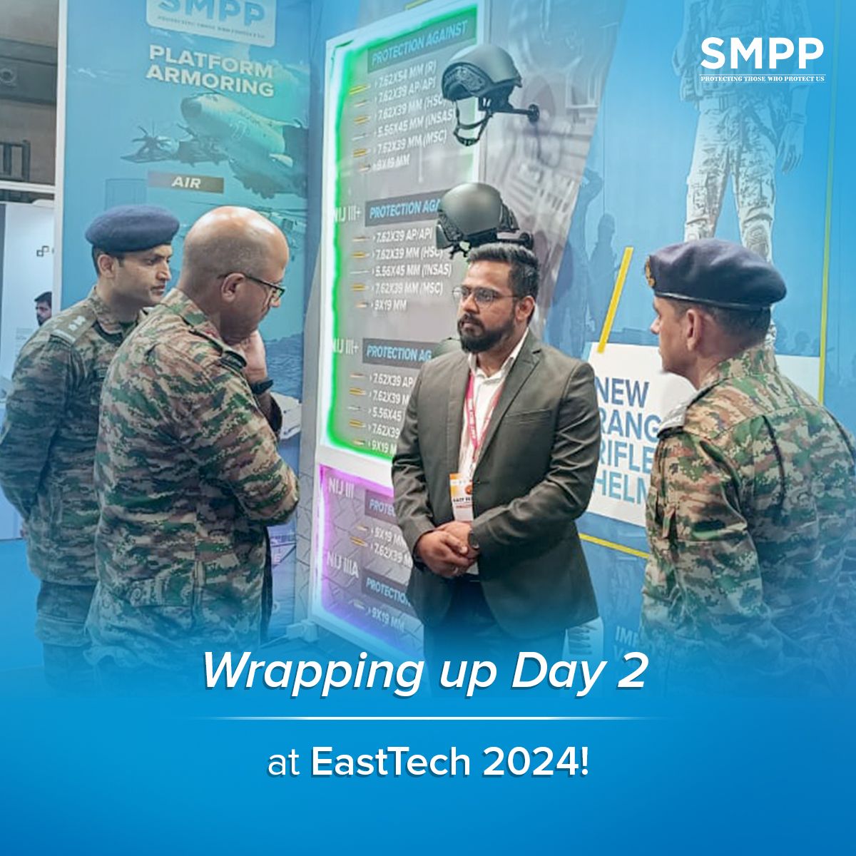 SMPPDEFENSE's tweet photo. Wrapping up on Day 2 !

It’s been an honor showcasing SMPP’s ballistic products and meeting incredible minds in the defense industry! 

#EastTECH #EastTech2024 https://t.co/kKuFgbDriA