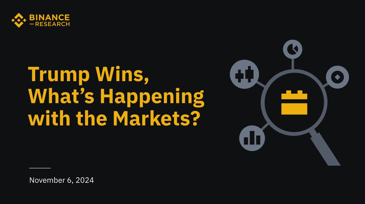 BinanceResearch's tweet photo. Trump Wins, What's Happening with the Markets?

A Roundup 🧵👇 https://t.co/ujUachFizq