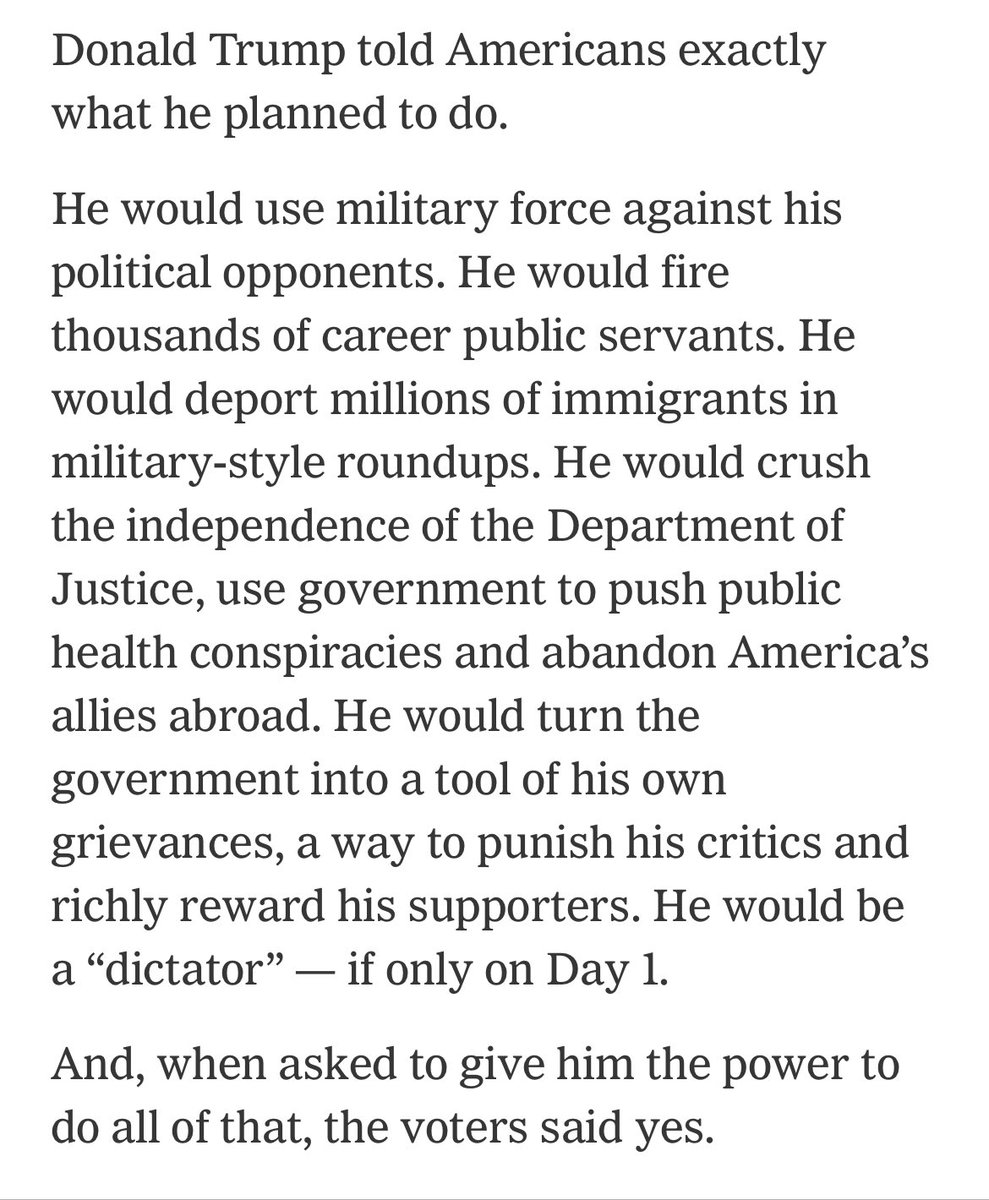 Douglas Herbert (@dougf24) on Twitter photo Lisa Lerer, in a news analysis, says voters gave #Trump a “permission slip” to make good on his threats. (via <a href="/nytimes/">The New York Times</a>) #USElection Lisa Lerer, in a news analysis, says voters gave #Trump a “permission slip” to make good on his threats. (via <a href="/nytimes/">The New York Times</a>) #USElection