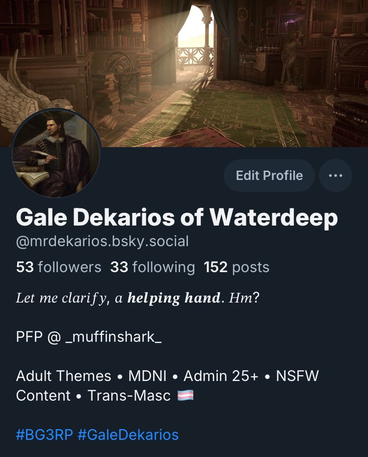 Born2Weave's tweet photo. // I think, especially after the results of this election. I don’t want to be on this shitty app at all. 

If you really want to continue rping with me, add me on Bluesky:

My Gale and Dark Gale AU https://t.co/71fVEtq98Z