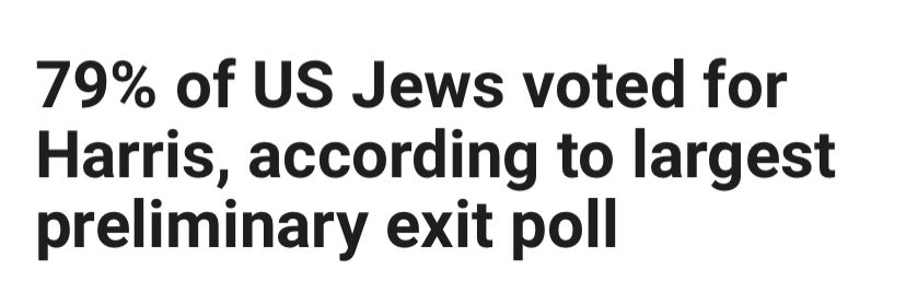 HenMazzig's tweet image. Initial exit polls indicate that around 80% of US Jews who voted cast their ballot for Kamala Harris. 

If those numbers hold, that’s a historically high proportion. 

American Jews have always fought for civil rights, and will continue to do so no matter what challenges Trump’s…