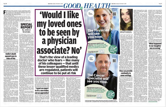 Partha S Kar 🇮🇳🇬🇧🏏🎥 (@parthaskar) on Twitter photo Thanks <a href="/AdeleWatersRx/">Adele Waters</a> for asking to contribute re #PhysicianAssociates
It's my opinion as someone who has worked in safety specific areas & work with several national orgs
It's time to call for a review of this failure of implementation by <a href="/NHSE_WTE/">NHS England Workforce, Training and Education</a>
It is time.
<a href="/wesstreeting/">Wes Streeting</a> Thanks <a href="/AdeleWatersRx/">Adele Waters</a> for asking to contribute re #PhysicianAssociates
It's my opinion as someone who has worked in safety specific areas & work with several national orgs
It's time to call for a review of this failure of implementation by <a href="/NHSE_WTE/">NHS England Workforce, Training and Education</a>
It is time.
<a href="/wesstreeting/">Wes Streeting</a>