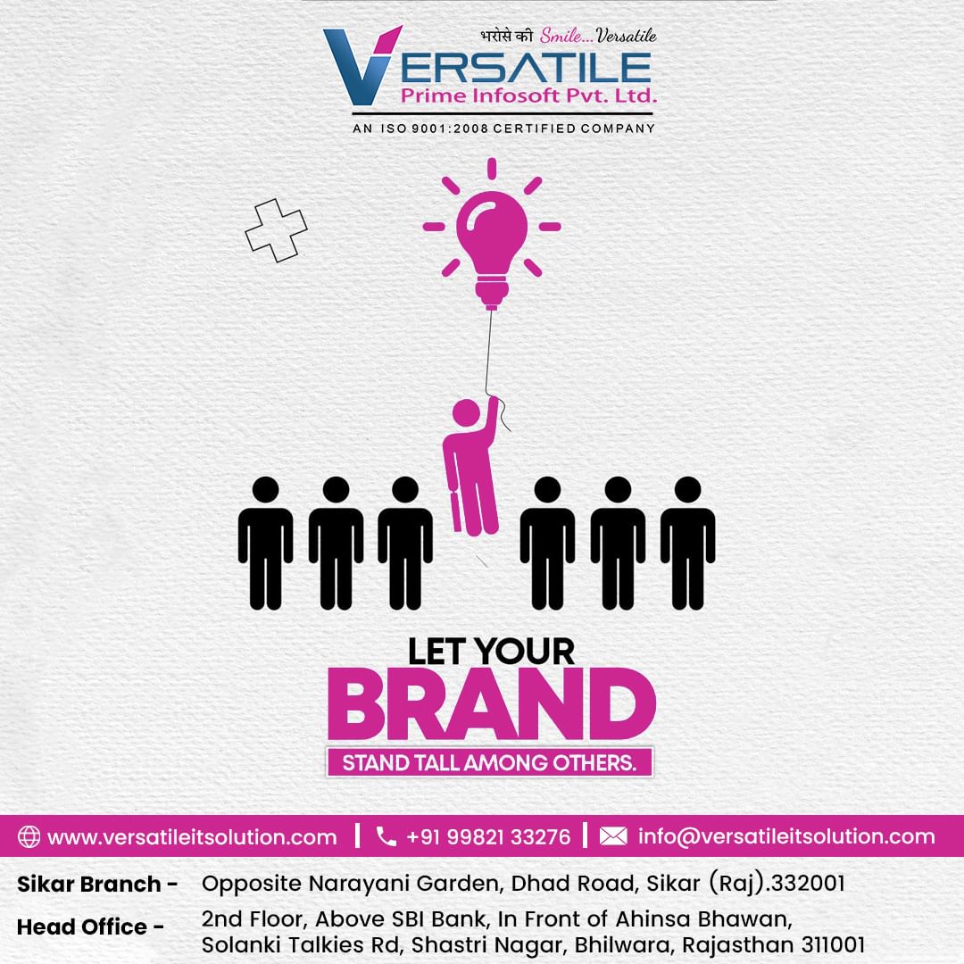 versatileprime's tweet photo. Let your brand stand out from the crowd with Versatile Prime Infosoft Pvt. Ltd. We help you shine brighter and reach new heights! 

#BrandBuilding #DigitalMarketing #StandOut #BrandStrategy #CreativeSolutions #MarketingAgency #InnovativeDesign #BusinessGrowth #OnlinePresence https://t.co/krybWqKSt3