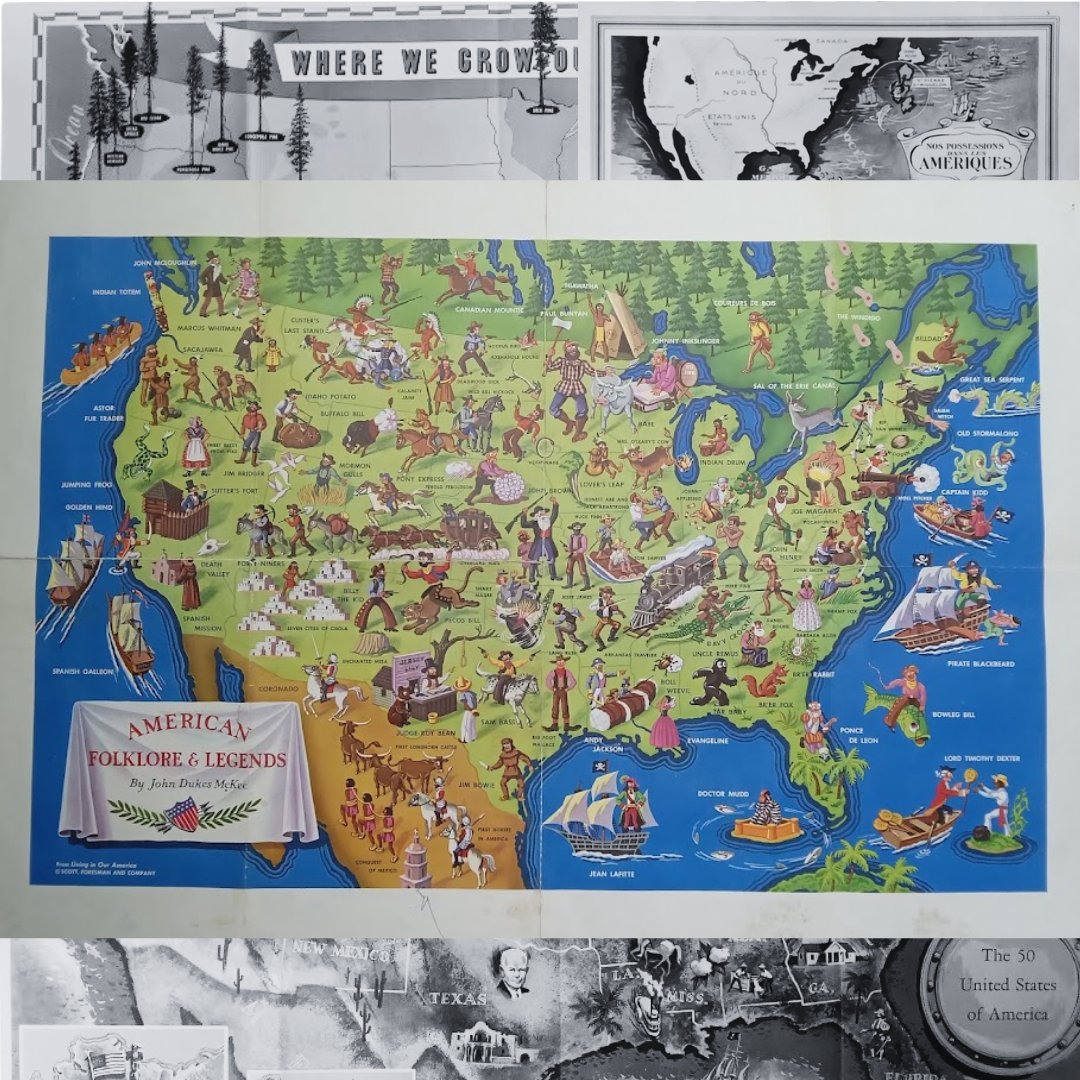 mapmapnmap's tweet image. 🗺️ Discover the charm of vintage maps! These unique illustrations capture American history, folklore, and nature. Perfect for decorating, exploring, or gifting, they’re treasures for geography and art lovers. A timeless gift for those who dream of journeys past! ✨