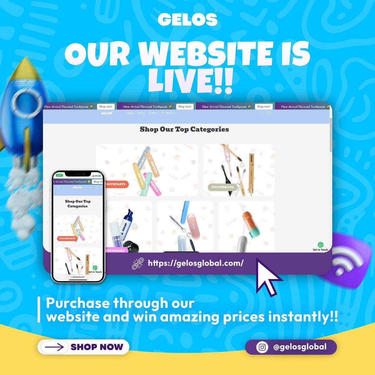 gelosglobal_'s tweet photo. Hurray ๐๐๐๐ Our website is LIVE!!
Purchase on our website and win amazing prizes instantly!!
Link in Bio ๐ฅฐ
#gelosglobal #ExperienceOralLuxury #FreshBreath #flavoredtoothpaste https://t.co/P0dobQzuVE