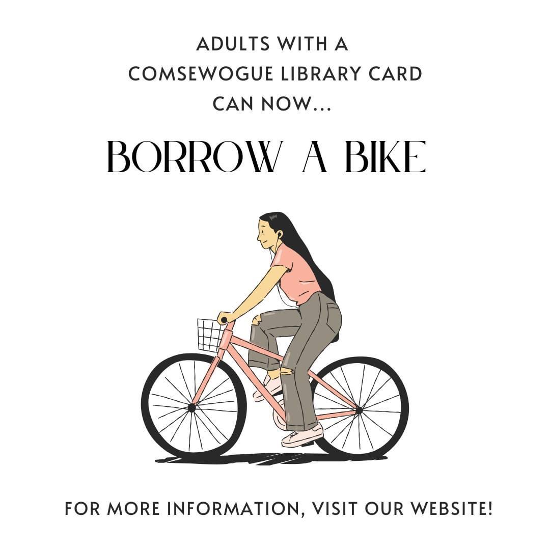 Exciting news! Comsewogue Public Library has launched Suffolk County's first-ever Bike Borrow program, giving the community a new, eco-friendly way to get around and explore. Stop by and check out a bike today!