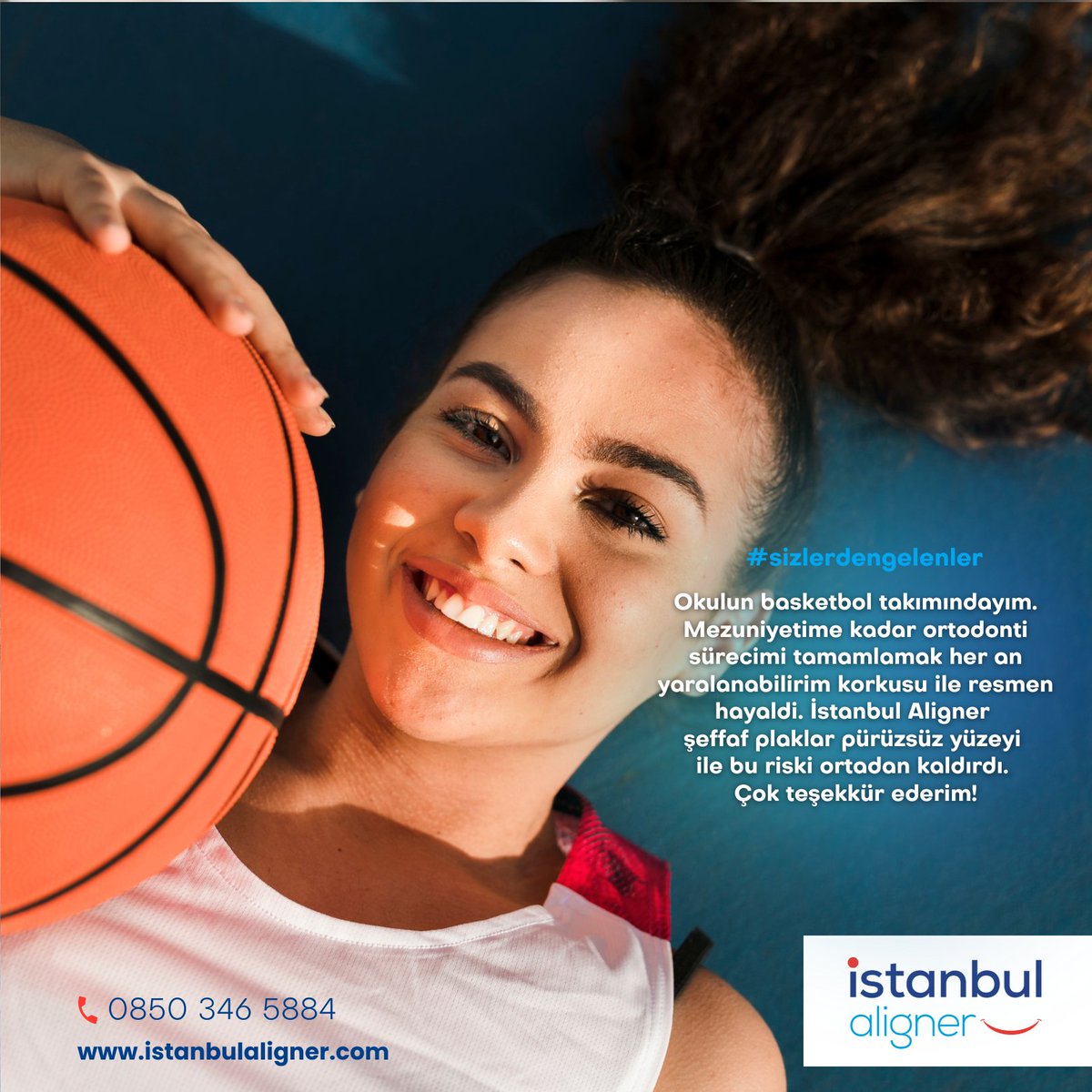 Okulumun basketbol takımındayım. Mezuniyetime kadar ortodonti sürecimi tamamlamak her an yaralanabilirim korkusu ile resmen bir hayaldi. İstanbul #Aligner #şeffafplaklar pürüzsüz yüzeyi ile bu riski tamamen ortadan kaldırdı. Çok teşekkür ederim!
🌐 istanbulaligner.com