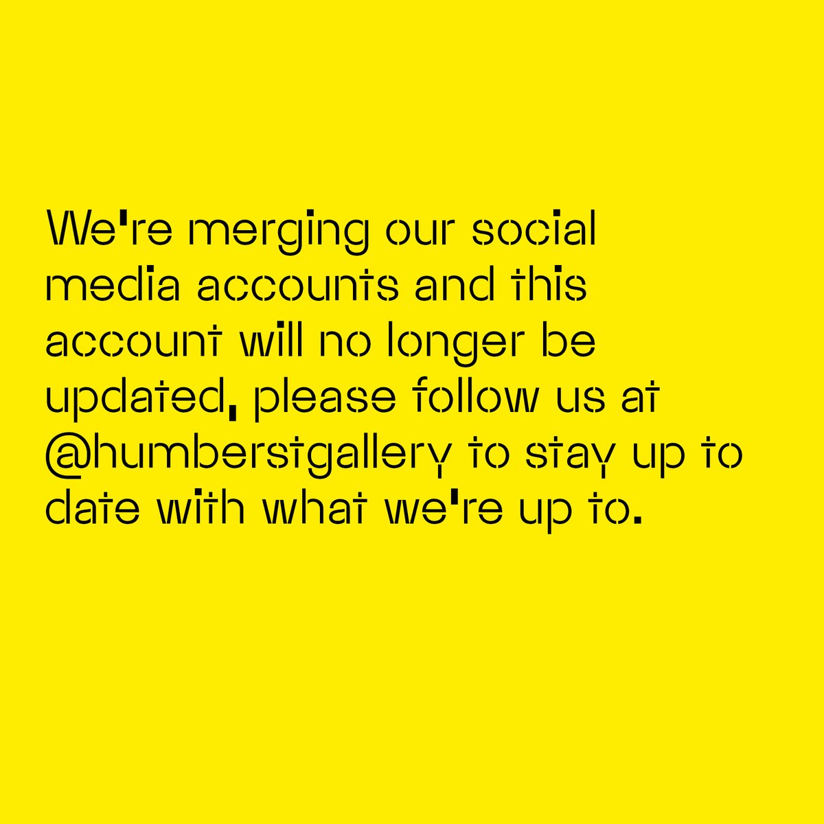 Absolutely Cultured (@abscultured) on Twitter photo We're merging our social media accounts and this account will no longer be updated, please follow us at <a href="/humberstgallery/">Humber Street Gallery</a> to stay up to date with what we're up to. We're merging our social media accounts and this account will no longer be updated, please follow us at <a href="/humberstgallery/">Humber Street Gallery</a> to stay up to date with what we're up to.