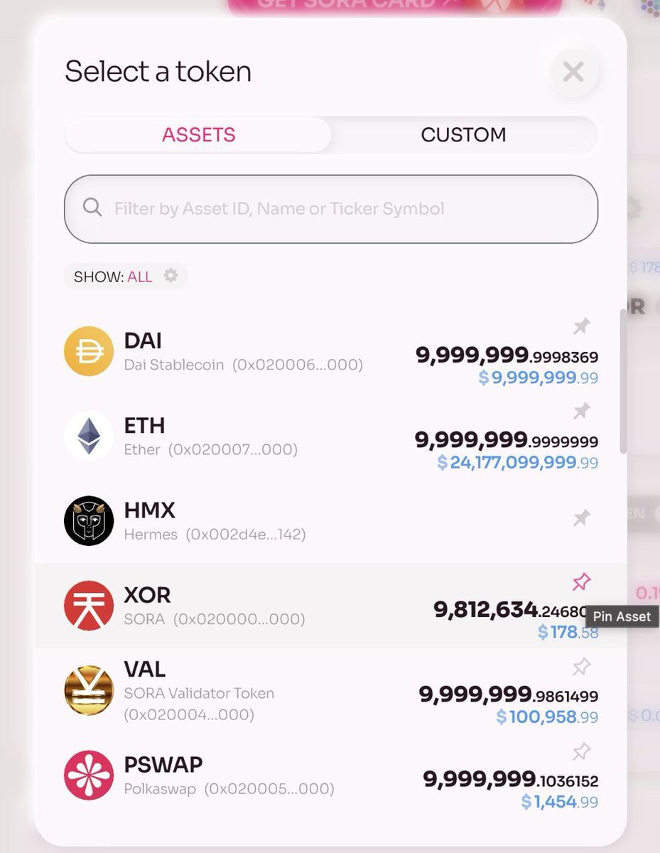 polkaswap's tweet photo. Improved Asset Management 💱

Keeping track of your assets is now easier than ever! Add multiple assets, set your favorites, and use new filters to find what you need quickly. 

Everything’s designed to help you stay organized and in control ✍️

📌 Try now: https://t.co/T0nZmxL4Y5