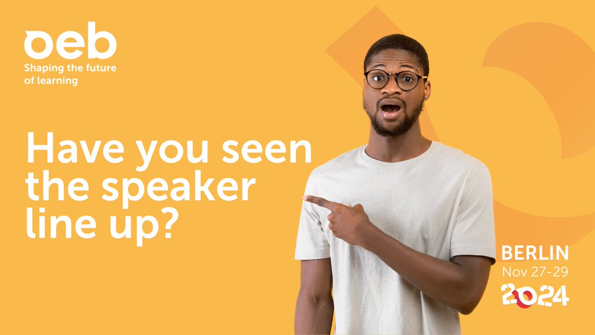OEBconference's tweet photo. This year, we are thrilled to welcome an extraordinary roster of thought leaders and visionaries who are at the forefront of digital learning, education and technology. Check it out &amp; register today: https://t.co/Wxqcf0qiVX #EdTech #AI #LearningInnovation https://t.co/w4hkccdkbr
