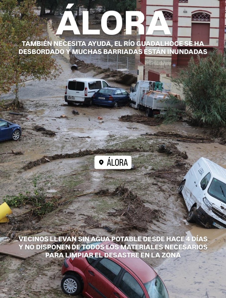 ‼️ GENTE DE MÁLAGA, ÁLORA SIGUE NECESITANDO AYUDA.

SI ALGUIEN VA A IR A AYUDAR QUE ME AVISE, NO TENGO COCHE PARA IR PERO ME GUSTARÍA ECHAR UNA MANO 🤲🏼