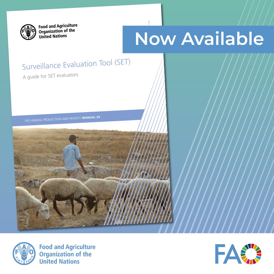 📢 Now Available! <a href="/FAO/">Food and Agriculture Organization</a>'s Surveillance Evaluation Tool  (SET v2.0) manual.

The SET offers a comprehensive methodology to assess #animaldisease surveillance systems and enhance veterinary services' capacities globally.

Download a copy at➡️ bit.ly/4hcf2P3