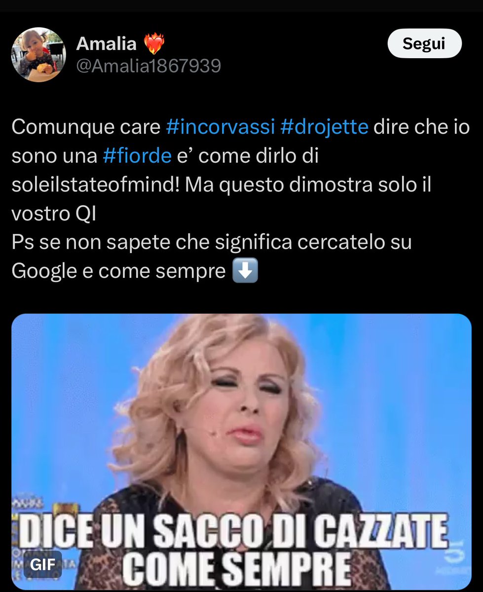 5Olix4's tweet photo. Se anche user Amalia arriva a chiamarvi stupidi mi sa che avete proprio raggiunto il fondo. Solo perché la vostra ossessione vale più di qualsiasi cosa 🥱🥱🥱 #invorvassi #drojette https://t.co/hSV2jH0yJ2