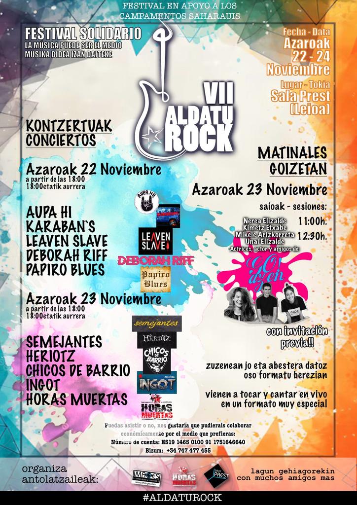 Deborah_Riff's tweet photo. Carajo!! #aldaturock @HMuertasoficial @Semejantesrock @ChicosdeBarrio_ #aupahi #ingot #leavenslave #papiroblues #karabans  #heriotz @salaprest #leioa #festival #conciertos https://t.co/O0dKj6OuUr