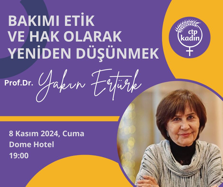 “Bakım Krizine Etik ve Hak Temelli Yaklaşım”

CTP Kadın Örgütü, 8 Kasım 2024 Cuma günü saat 19.00'da Dome Otel'de “Bakımı Etik ve Hak Olarak Yeniden Düşünmek” başlıklı bir konferans düzenleyecek. 

Detaylar için 👇

cumhuriyetciturkpartisi.org/ctp-kadin-orgu…