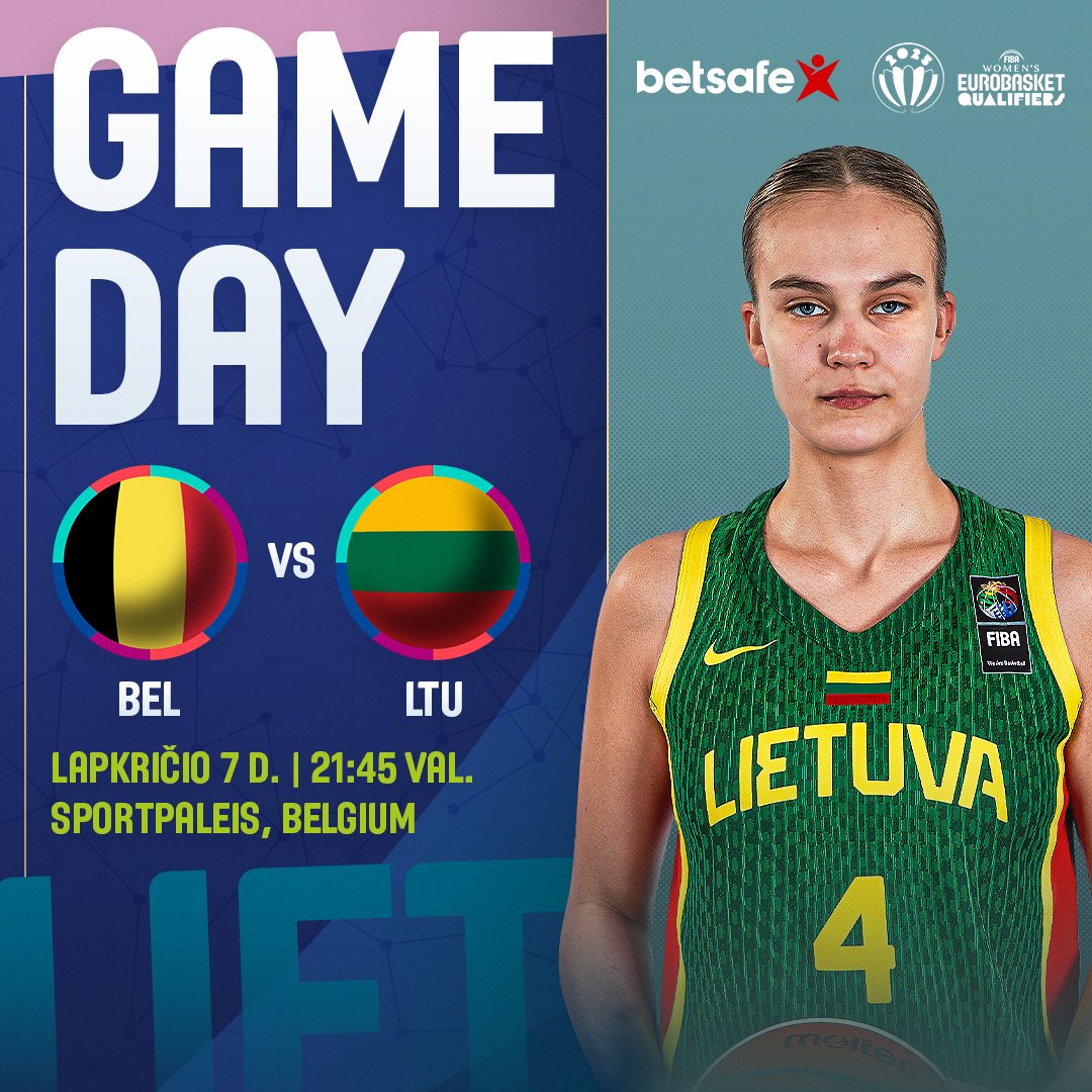 LTU Basketball (@ltu_basketball) on Twitter photo GAME DAY! ๐ฅ
#LTUbasketball ๐ฑ๐น vs. <a href="/TheBelgianCats/">Belgian Cats</a> ๐ง๐ช
๐ #EuroBasketWomen Qualifiers
โฐ 21:45 (EEST)
๐บ TV6 (bit.ly/3YCyMD5)
๐ป YouTube (bit.ly/3UALYHq)
๐ bit.ly/3AwlAaQ
๐๏ธ<a href="/sportpaleis/">Antwerps Sportpaleis</a>
๐๏ธ bit.ly/3NVQe0d
๐ #mesuzlietuva GAME DAY! ๐ฅ
#LTUbasketball ๐ฑ๐น vs. <a href="/TheBelgianCats/">Belgian Cats</a> ๐ง๐ช
๐ #EuroBasketWomen Qualifiers
โฐ 21:45 (EEST)
๐บ TV6 (bit.ly/3YCyMD5)
๐ป YouTube (bit.ly/3UALYHq)
๐ bit.ly/3AwlAaQ
๐๏ธ<a href="/sportpaleis/">Antwerps Sportpaleis</a>
๐๏ธ bit.ly/3NVQe0d
๐ #mesuzlietuva
