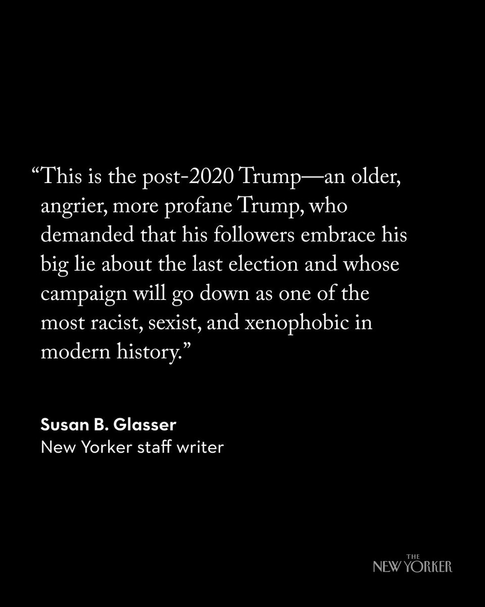 The New Yorker (@newyorker) on Twitter photo Donald Trump has been elected President. “What a leap of unthinking partisanship and collective amnesia it has taken for his party to embrace this twice-impeached, four-times-indicted, once-convicted con man,” <a href="/sbg1/">Susan Glasser</a> writes.
newyorkermag.visitlink.me/LXE8mR Donald Trump has been elected President. “What a leap of unthinking partisanship and collective amnesia it has taken for his party to embrace this twice-impeached, four-times-indicted, once-convicted con man,” <a href="/sbg1/">Susan Glasser</a> writes.
newyorkermag.visitlink.me/LXE8mR