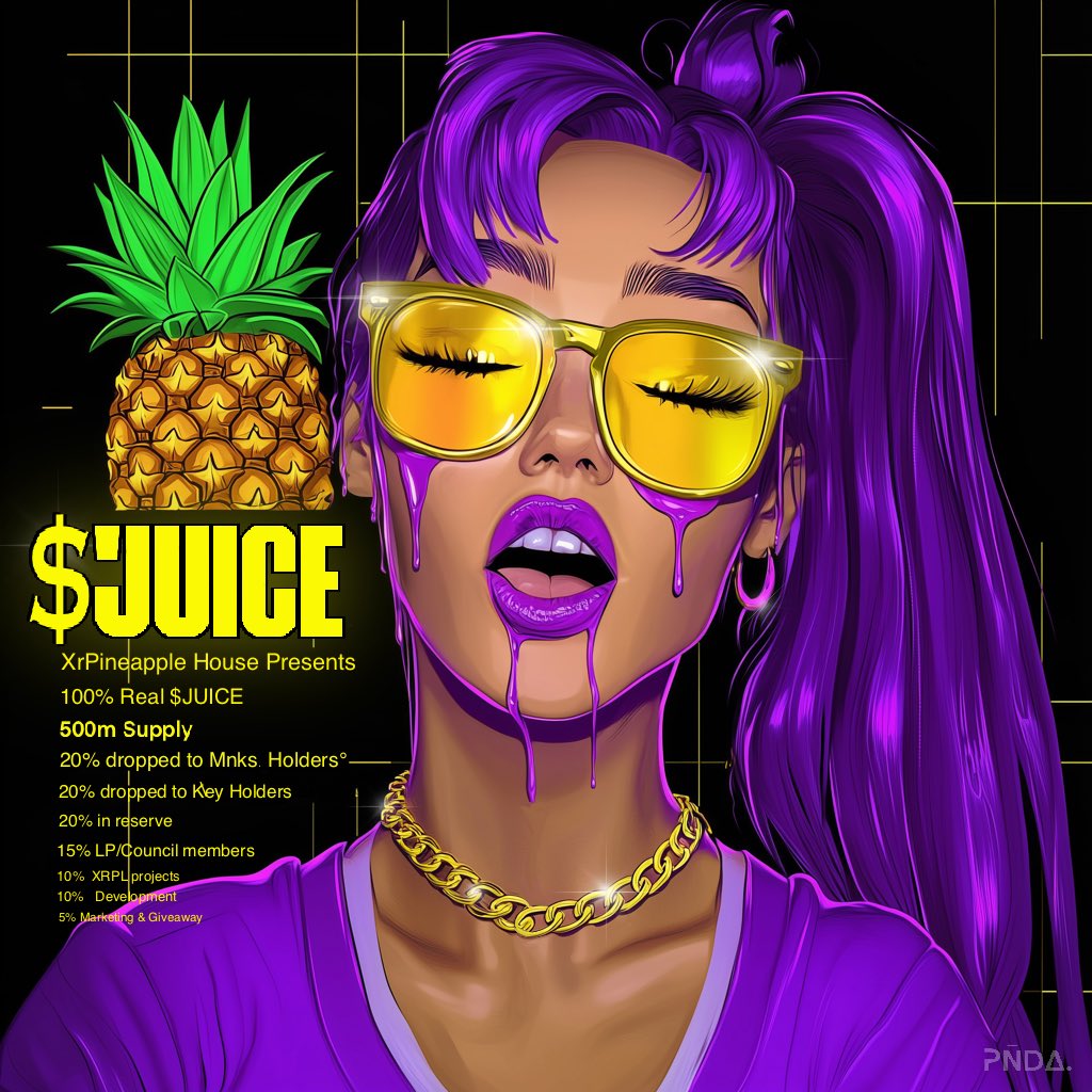 HouseofSVN's tweet photo. 100% REAL $JUICE 💦

📢 Giveaway! ✨

🧧50k in JUICE | 1 Winner 🥇| Chosen 48hrs 🕰️

HOW TO ENTER

🍍Like 
🍍Repost
🍍Tag 3
🍍Follow @xrpineapples &amp; @token_panda 🐼

SET YOUR TRUST-LINES via xrpl services here  👉 https://t.co/z1hVy7eZNO https://t.co/GIooPwgA5i