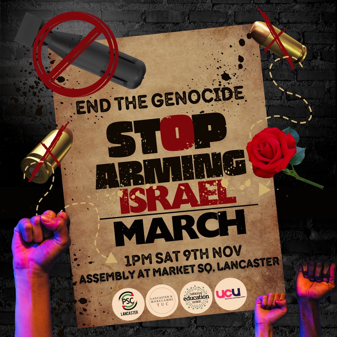 Lancaster UCU (@lancasterucu) on Twitter photo We will be marching for #Palestine this Saturday. Join us!
#Lancaster
<a href="/SunilBanga11/">Dr Sunil Banga</a> <a href="/JanMcArthur/">Jan McArthur 💙</a> <a href="/InhumanNigel/">Nigel Clark</a> @_JPhelps <a href="/stefdoebler/">Steffi Doebler</a> <a href="/phil_m_chandler/">Phil Chandler</a> @LulaWM @EmilyeHoyle <a href="/moraitisalexis/">Alexis Moraitis</a> <a href="/NilsMarkusson/">Nils Markusson</a> <a href="/gio_bettini/">giovanni bettini</a> <a href="/SadGeranium/">Joanne</a> <a href="/Andy_Yuille/">Andy Yuille</a> We will be marching for #Palestine this Saturday. Join us!
#Lancaster
<a href="/SunilBanga11/">Dr Sunil Banga</a> <a href="/JanMcArthur/">Jan McArthur 💙</a> <a href="/InhumanNigel/">Nigel Clark</a> @_JPhelps <a href="/stefdoebler/">Steffi Doebler</a> <a href="/phil_m_chandler/">Phil Chandler</a> @LulaWM @EmilyeHoyle <a href="/moraitisalexis/">Alexis Moraitis</a> <a href="/NilsMarkusson/">Nils Markusson</a> <a href="/gio_bettini/">giovanni bettini</a> <a href="/SadGeranium/">Joanne</a> <a href="/Andy_Yuille/">Andy Yuille</a>