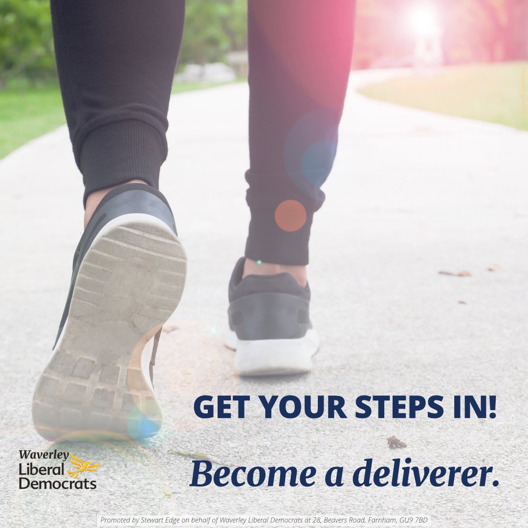 It's a good day to get moving! 

Get your steps in and become a deliverer for us.

Can't deliver? Volunteer some other way: waverleylibdems.org.uk/volunteer

Join the party: libdems.my.salesforce-sites.com/LiberalDemocra…

#Volunteer #LetsMove #LibDems