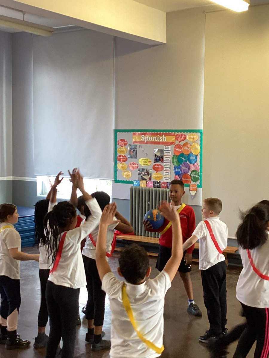 Today Orchid class have been practising using the chest and shoulder pass while playing a competitive game in teams. #StFinbarsPE