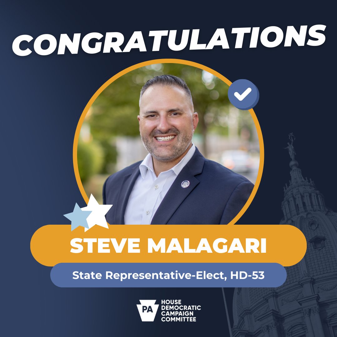 Congratulations to <a href="/Steve_Malagari/">Steve Malagari</a> on your re-election to the PA House!