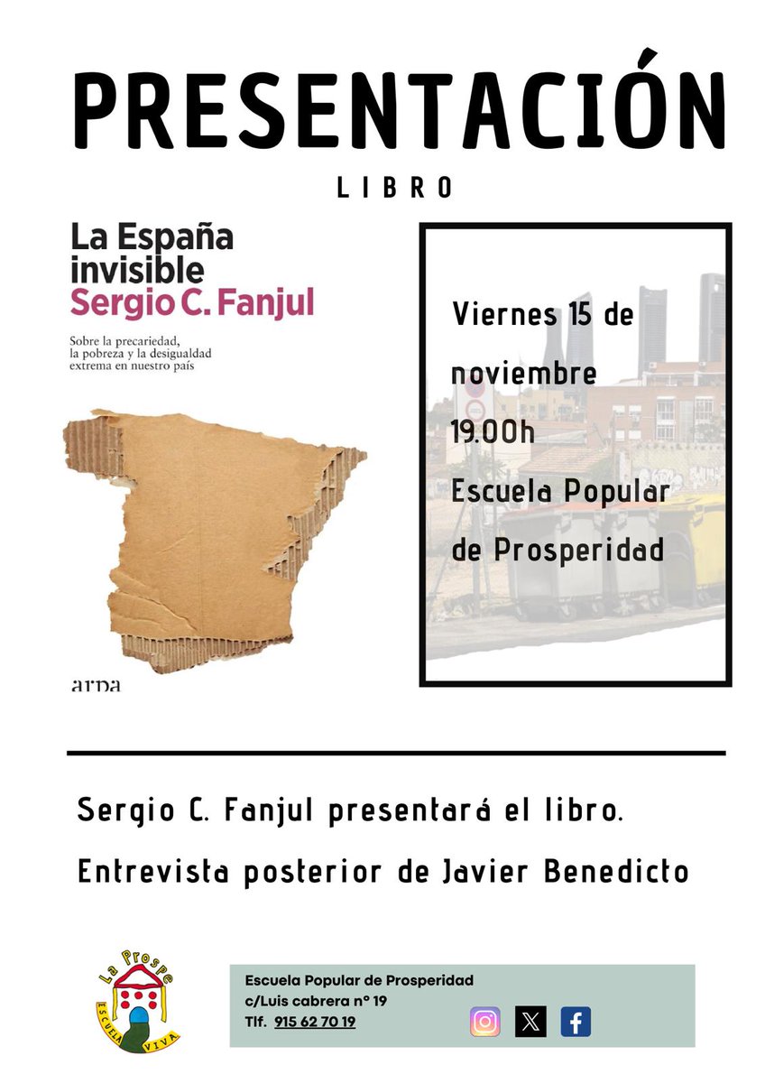 prospe_la's tweet photo. La pobreza y la vergüenza de ser pobre, la desigualdad, la precariedad, los trabajadores pobres, la meritocracia como sinónimo de éxito. Los pobres son pobres porque se lo merecen. ¿Hasta que punto la sociedad española se ha insensibilizado? https://t.co/LCCQDdJSSz
