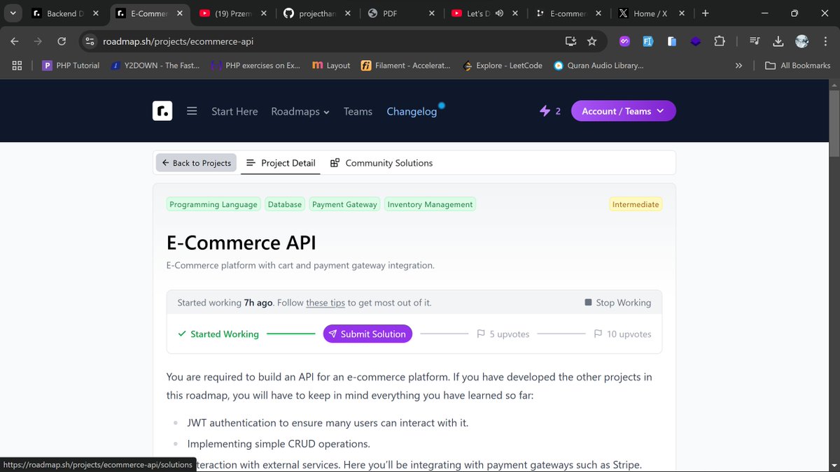 projecthanif's tweet photo. Another day, another project to grind on 🔥
Wrapped up designing the database schema!
Project for #roadmapsh @roadmapsh 🚀 https://t.co/KLEoEF7DSa