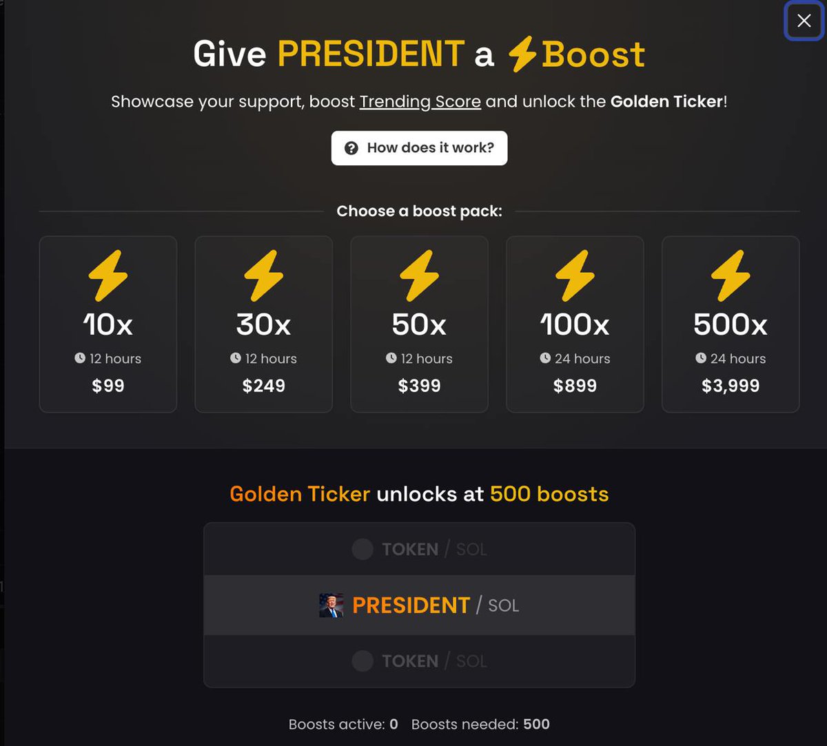 MrPresident_Sol's tweet photo. I think we would need boosts on DEXSCREENER ⚡

What do you think folks?

#PresidentTrump2024 https://t.co/f26PD1WBvf