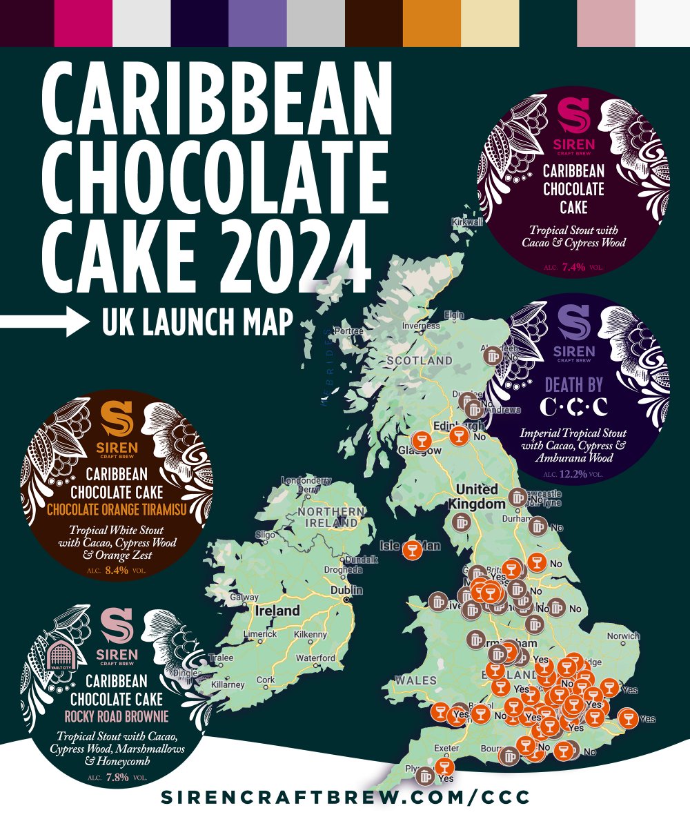 Find a venue near you for Friday! With nearly 200 venues around the country stocking this year's Caribbean Chocolate Cake lineup, we hope there's somewhere near you.

To find out where you'll be on Friday, click here - google.com/maps/d/u/3/edi…