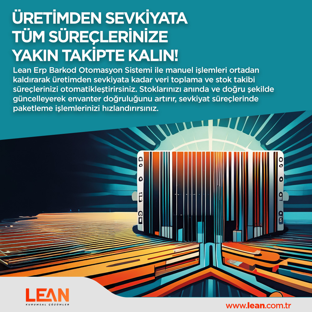 Lean Erp Barkod Otomasyon Sistemi ile manuel işlemleri ortadan kaldırarak üretimden sevkiyata kadar veri toplama ve stok takibi süreçlerinizi otomatikleştirirsiniz. 

lean.com.tr
0216 706 7165 
#leanbilisim #lean #leanyazılım #leanerp #erp #edönüşüm