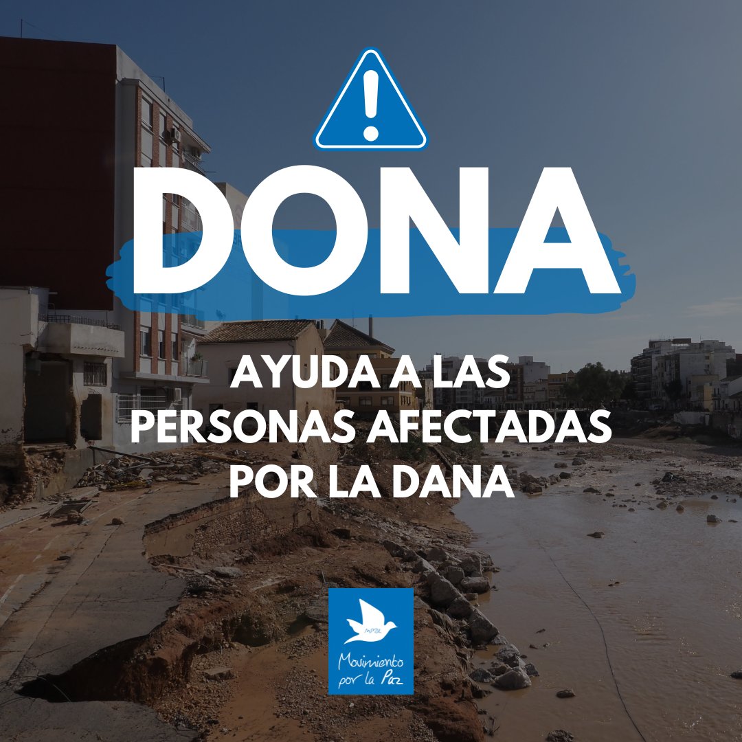📢 Respondemos al llamamiento urgente del municipio de #Aldaia, uno de los más afectados por la #Dana en #Valencia.

Recogemos #fondos para la compra de botas, guantes, mascarillas, rastrillos y productos de limpieza.

🔵 ES41 0049 0001 5026 1001 9984.

mpdl.org/noticias/espan…
