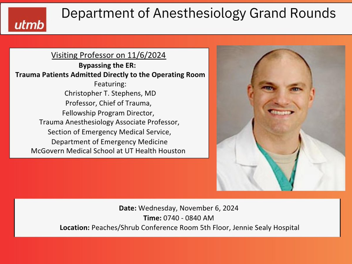 Richesh Guragain, MD (@richeshg) on Twitter photo Happening now, super excited about the presentation and learn about latest in trauma anesthesiology.
<a href="/UTMBAnesthesia/">UTMB Anesthesiology</a>
<a href="/UTMBProvost/">UTMB Provost's Office</a>
<a href="/UTMB_OB_anesth/">UTMB OB Anesthesia Division</a>
<a href="/TSAPhysicians/">TSAPhysicians</a> Happening now, super excited about the presentation and learn about latest in trauma anesthesiology.
<a href="/UTMBAnesthesia/">UTMB Anesthesiology</a>
<a href="/UTMBProvost/">UTMB Provost's Office</a>
<a href="/UTMB_OB_anesth/">UTMB OB Anesthesia Division</a>
<a href="/TSAPhysicians/">TSAPhysicians</a>