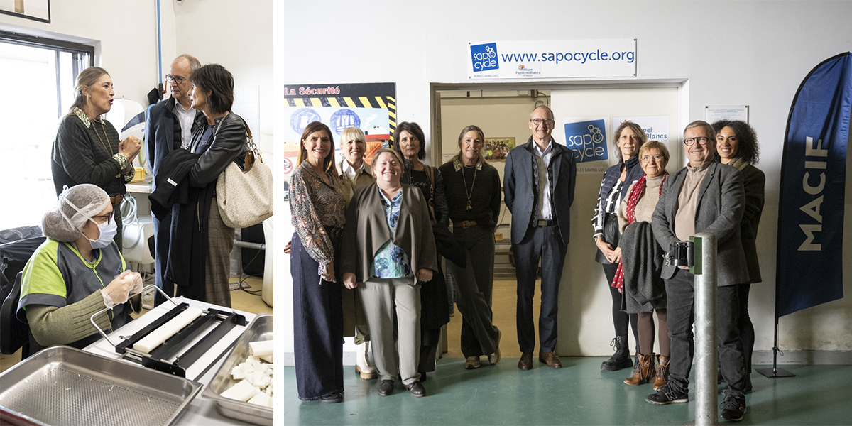 FondationMacif (@fondationmacif) on Twitter photo 🥇1ère orga à but non lucratif qui recycle les savons 🧼des #hotels grâce à des pers. en situation de #handicap pour des #familles dans le besoin, <a href="/sapocycle/">Fondation SapoCycle</a> 🫧est soutenue par notre délégation en <a href="/regiongrandest/">Région Grand Est</a> ; la <a href="/MacifAssurances/">Macif</a> et son Pdt visitait ce jour l'association. 🥇1ère orga à but non lucratif qui recycle les savons 🧼des #hotels grâce à des pers. en situation de #handicap pour des #familles dans le besoin, <a href="/sapocycle/">Fondation SapoCycle</a> 🫧est soutenue par notre délégation en <a href="/regiongrandest/">Région Grand Est</a> ; la <a href="/MacifAssurances/">Macif</a> et son Pdt visitait ce jour l'association.