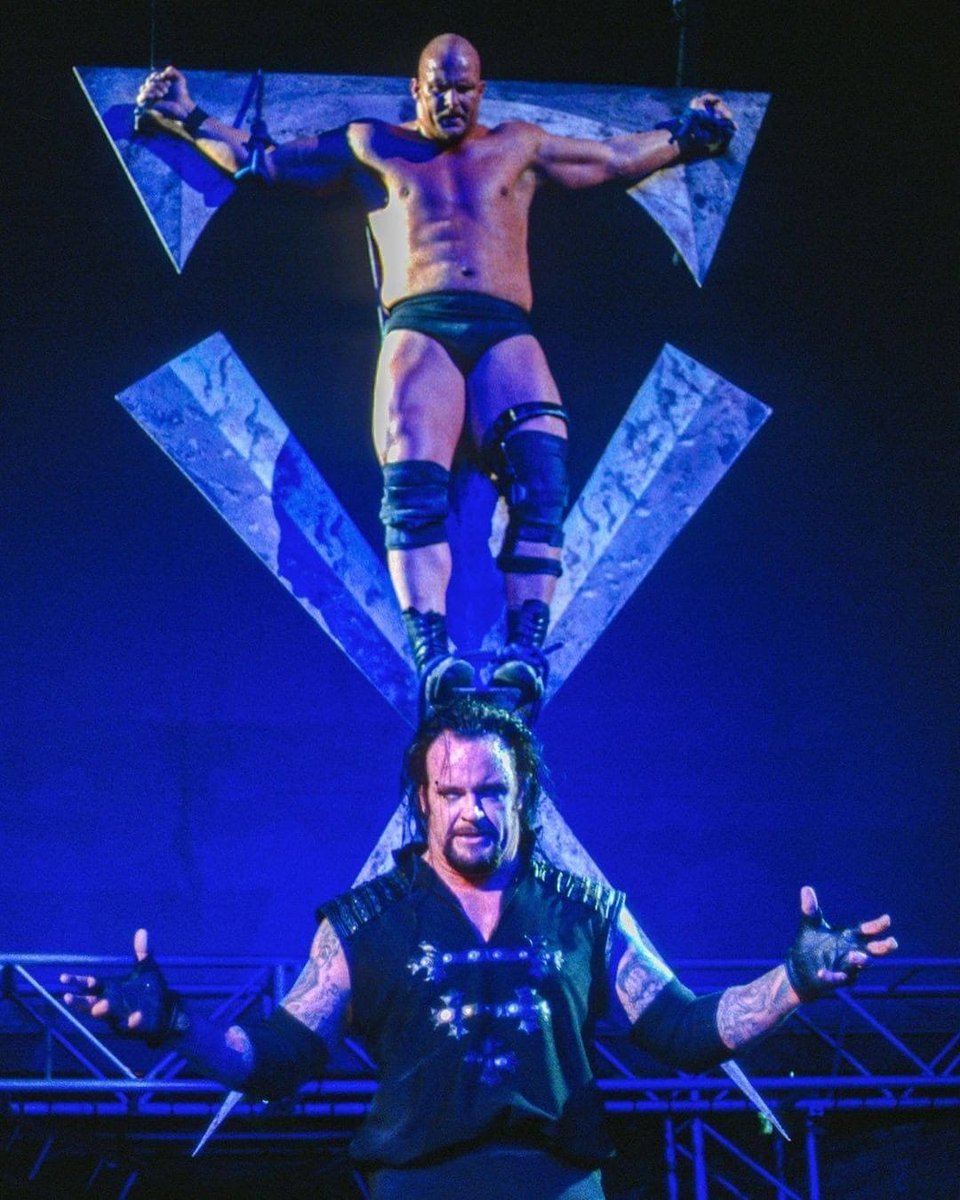 Stone Cold being sacrificed on Undertaker's "symbol".